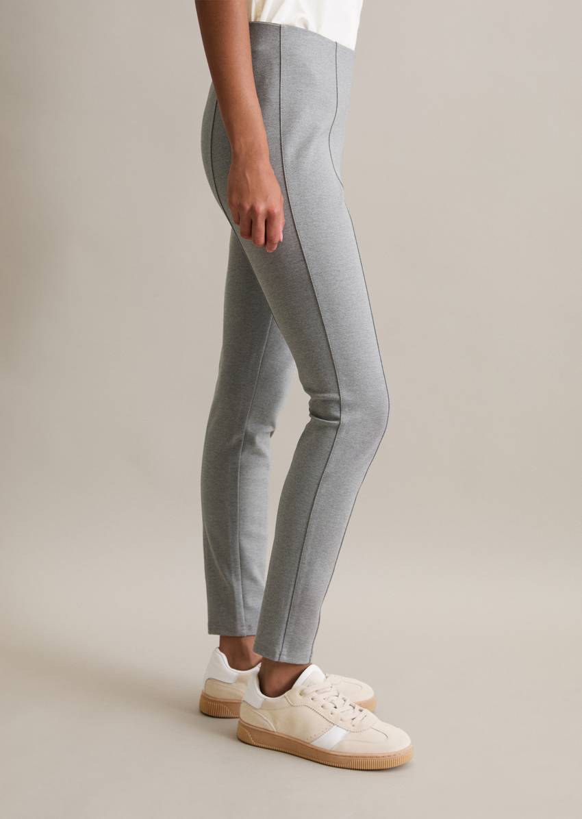 Jersey pants slim made from compact interlock