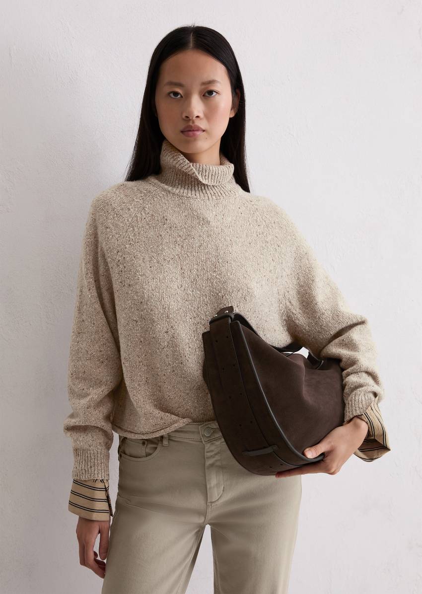 Tweed sweater regular made from a virgin wool mix