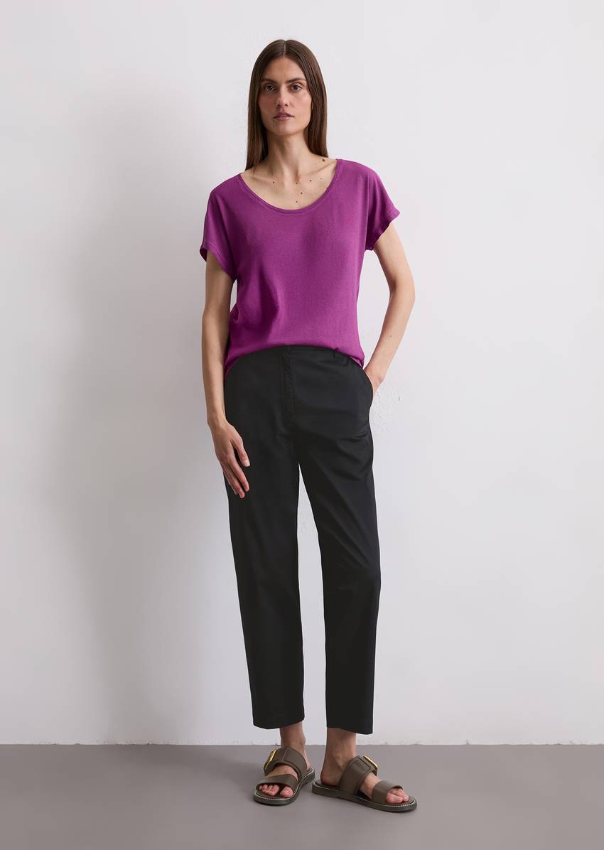 T-shirt regular made from a viscose/organic cotton blend