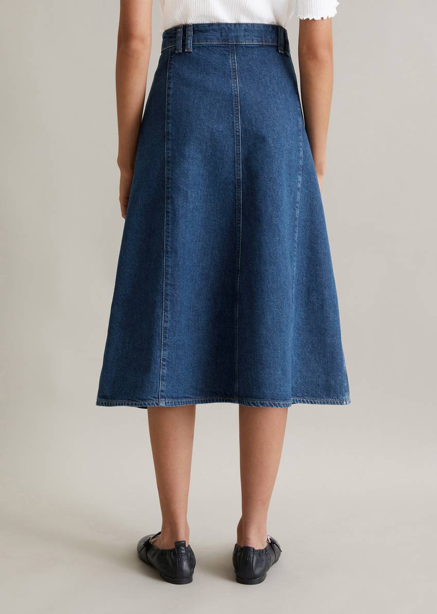 Midi denim skirt midi made from pure cotton