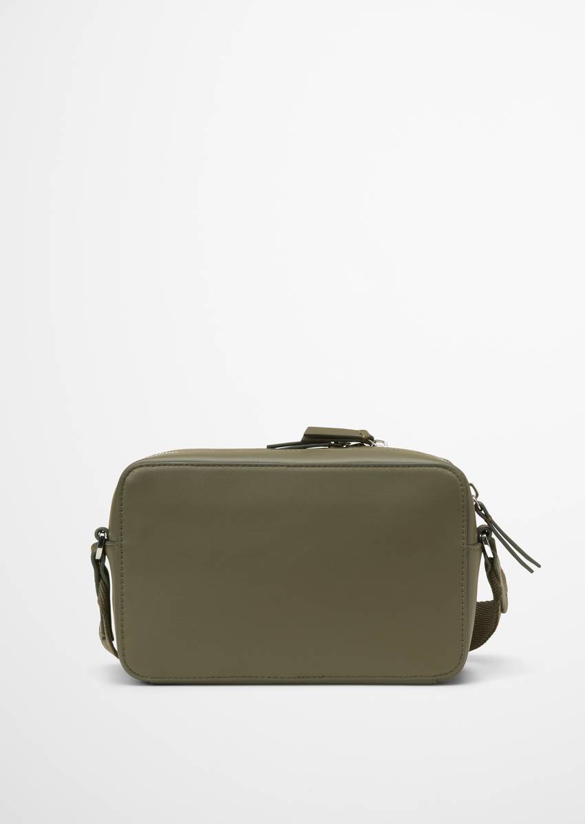 Shoulder bag small made from a leather alternative made from recycled polyester