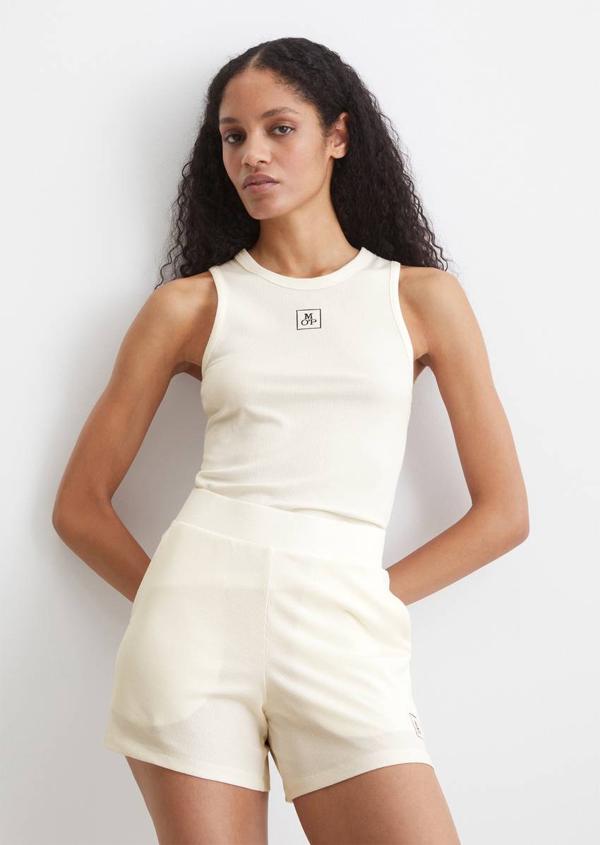 Lounge jersey shorts made from a ribbed organic cotton-modal blend