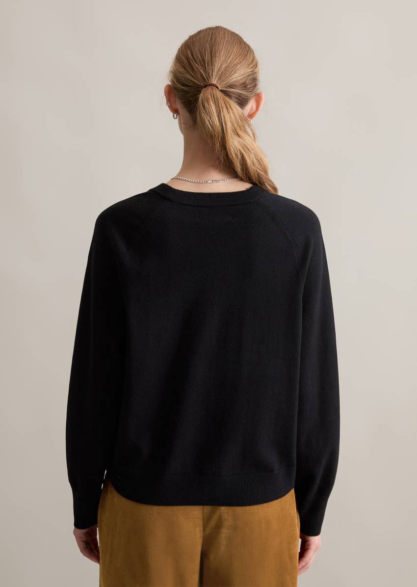 Knitted sweater regular made from soft cotton stretch