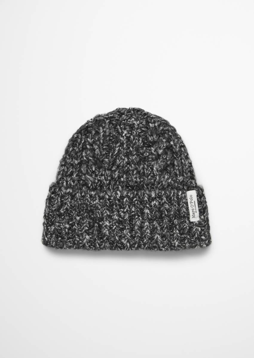 Knitted cap made from alpaca wool mix