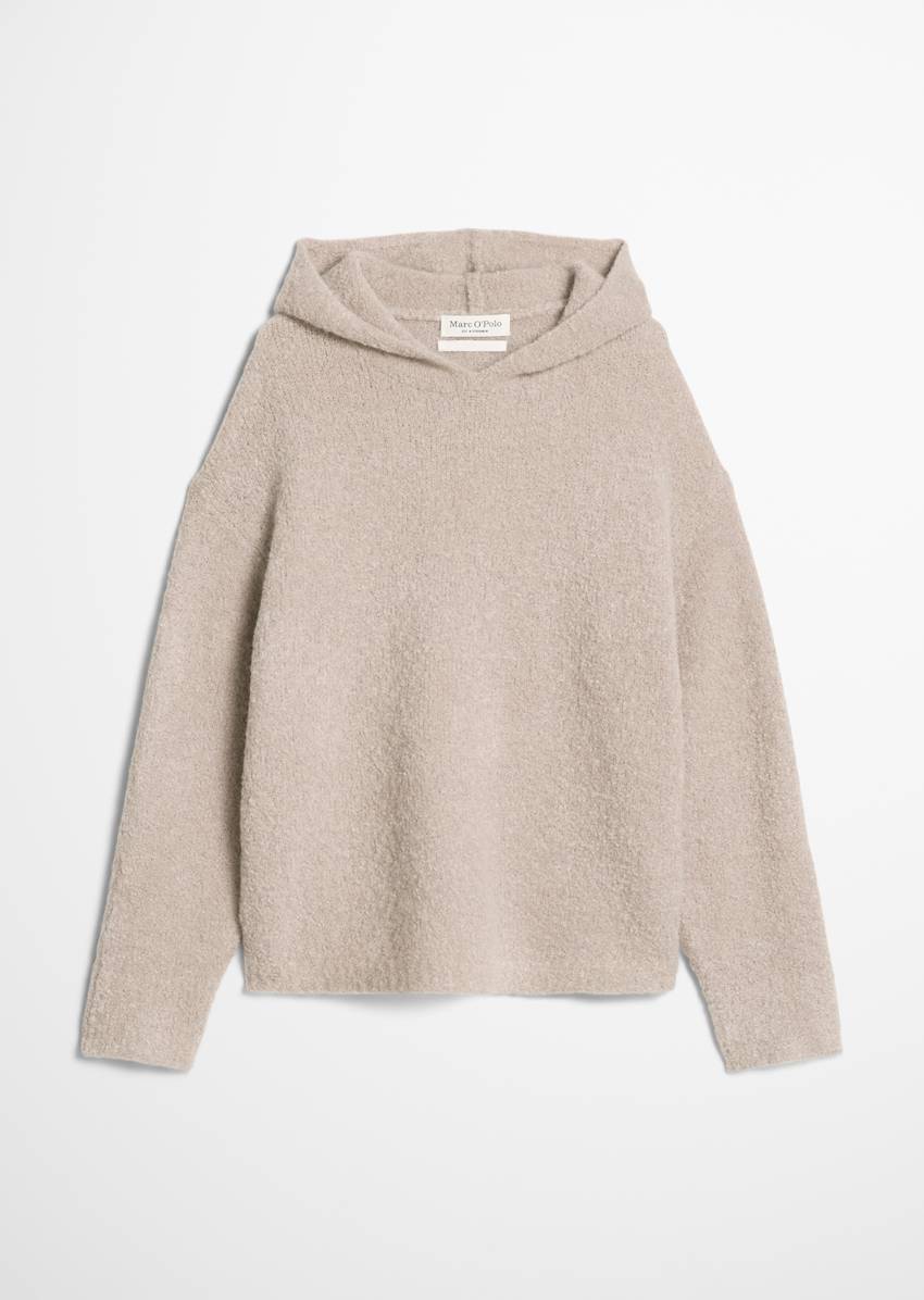 Bouclé hoodie loose made from a virgin wool/alpaca wool mix