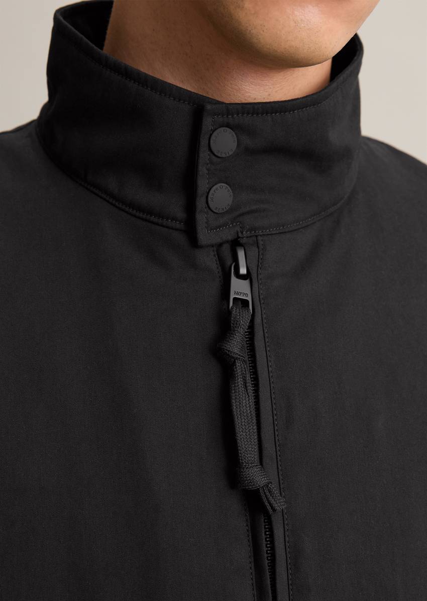 Harrington jacket with elastic waistband