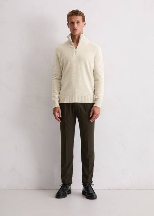 Troyer regular made from speckled tweed yarn