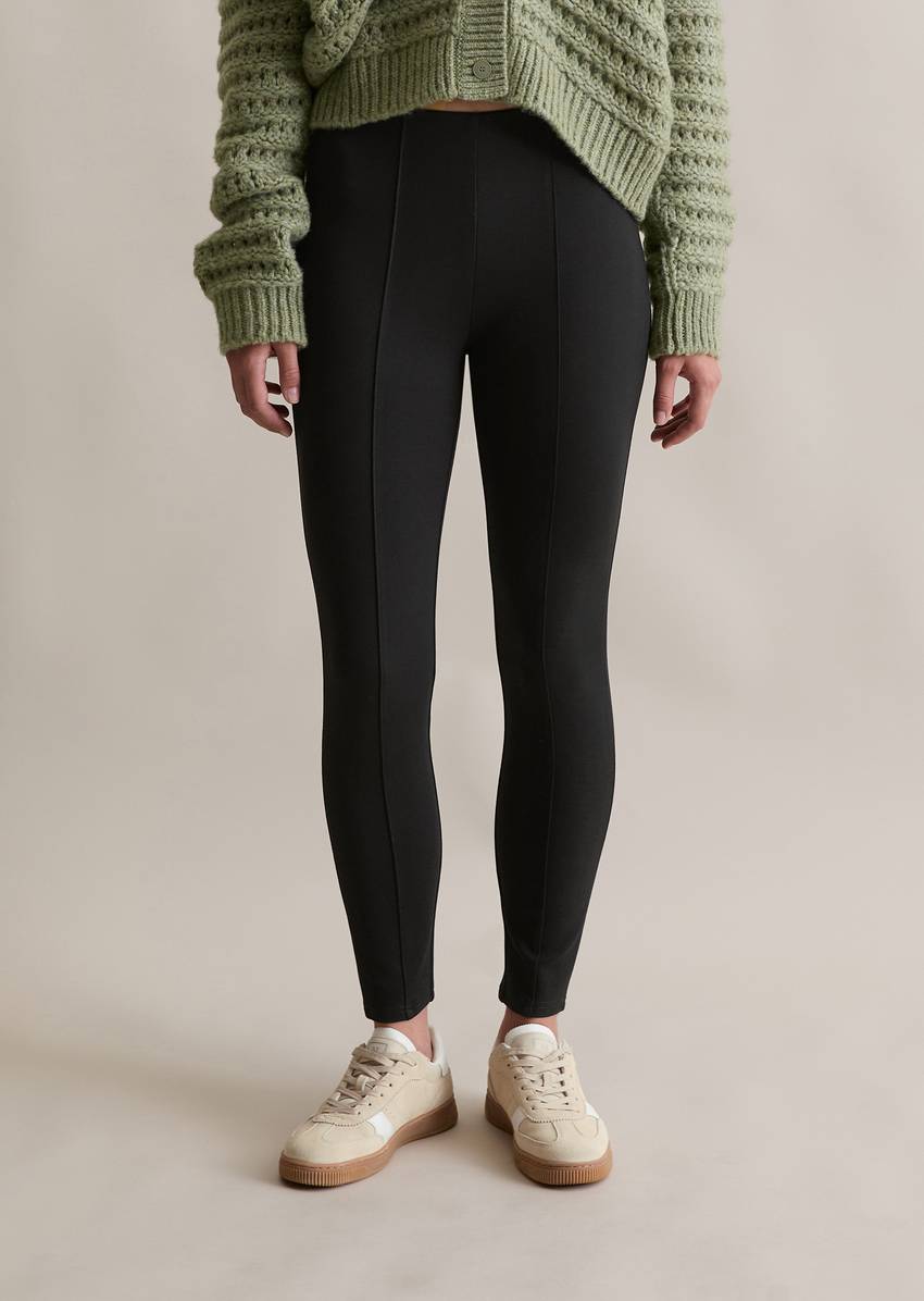 Jersey pants slim made from compact interlock