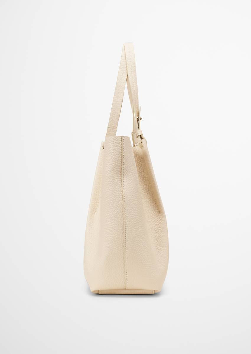 Shopper medium made from grained cowhide