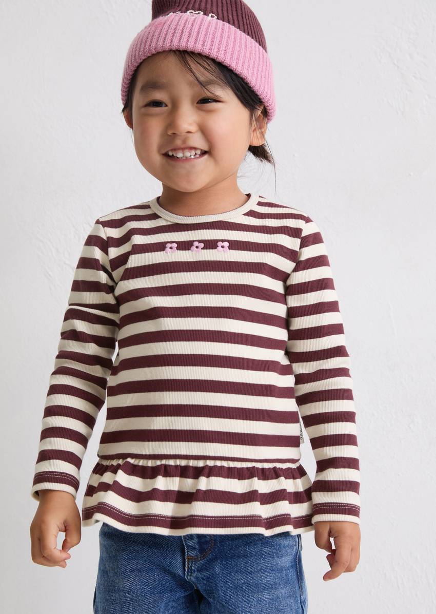 KIDS-GIRLS longsleeve with gathered flounce