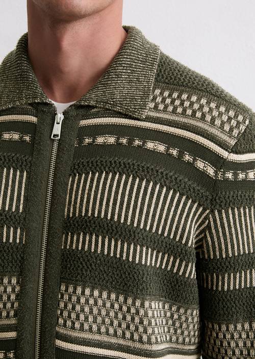 Cardigan with texture mix