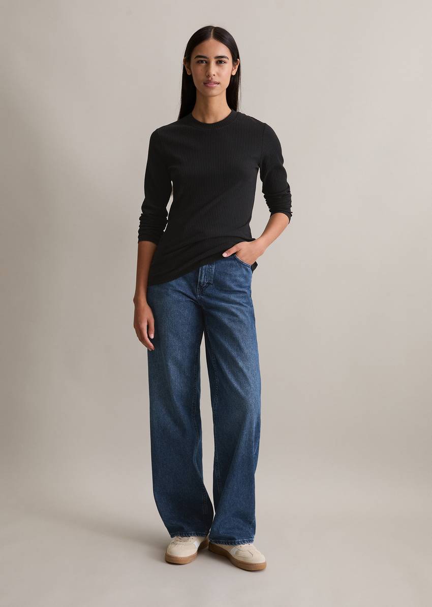 Longsleeve slim made from ribbed jersey