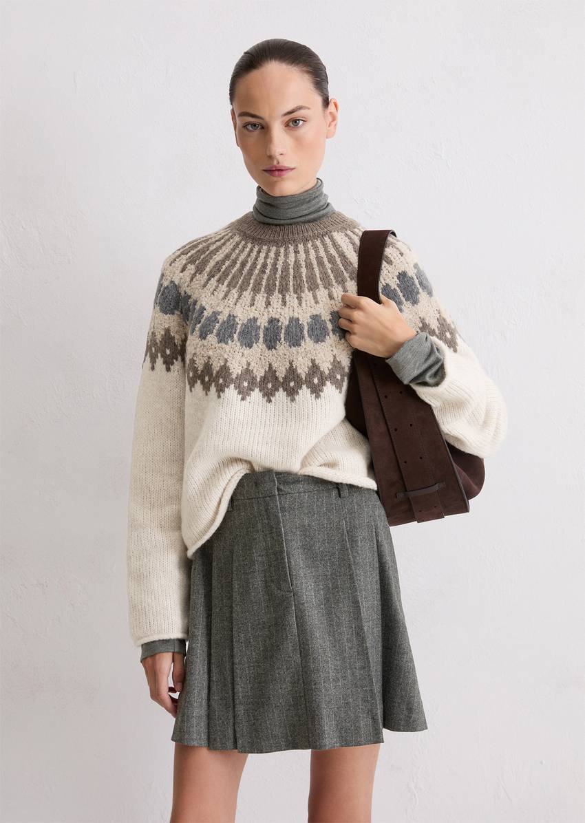Fair Isle sweater regular made from a virgin wool/alpaca wool mix