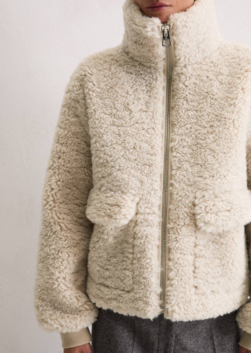 Teddy jacket regular made from recycled polyester