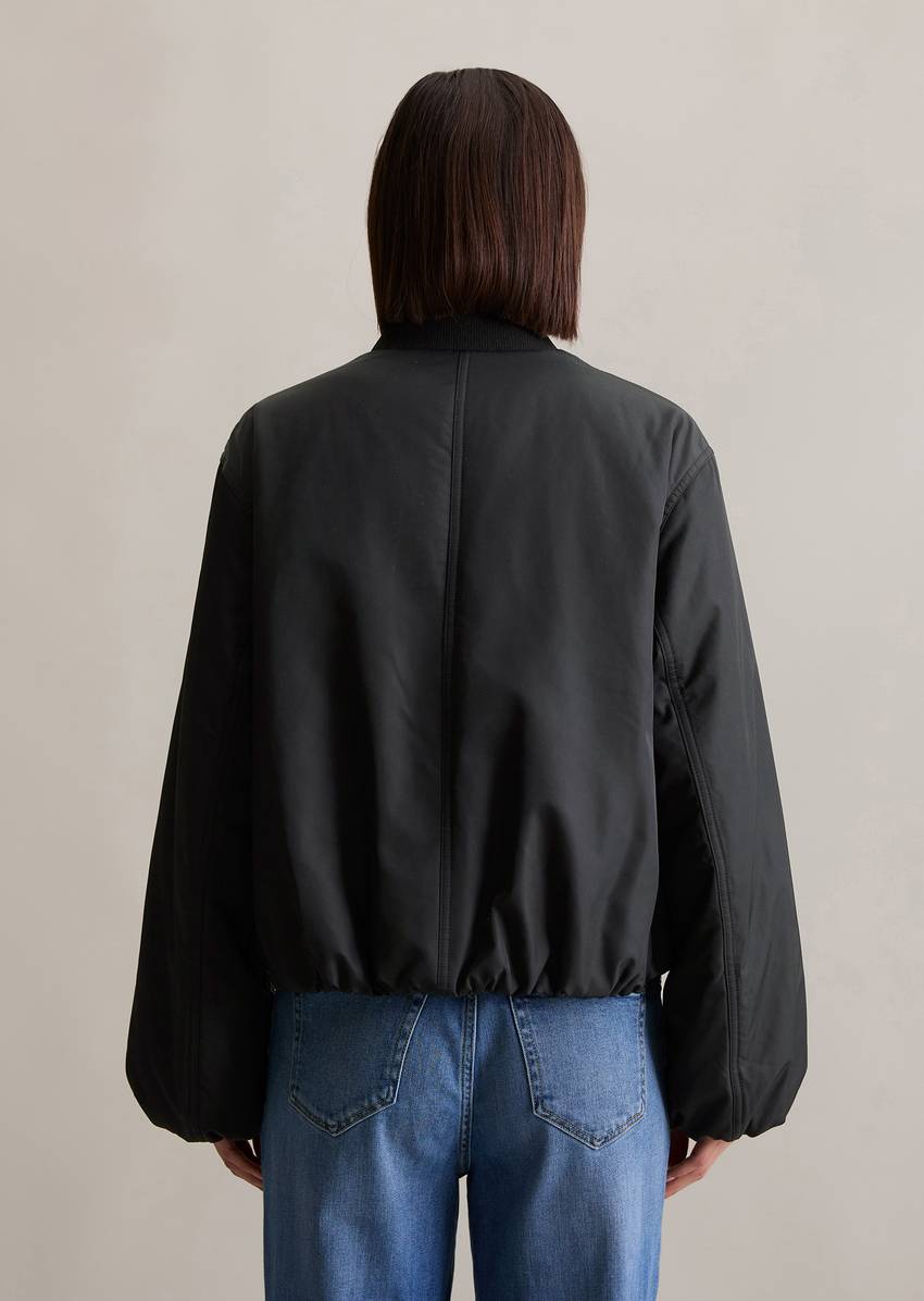 Aviator-style relaxed cropped blouson made from recycled polyester