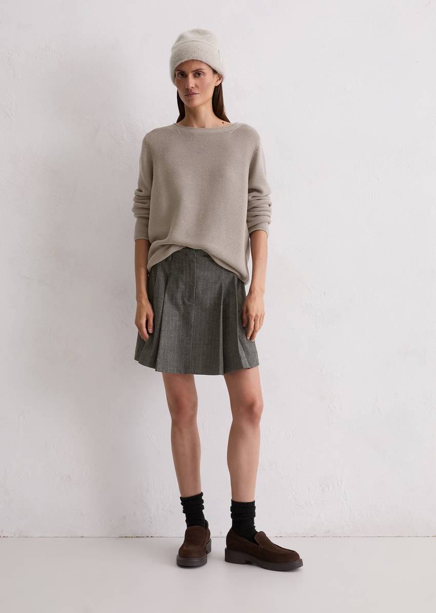 Knitted sweater regular made from organic cotton