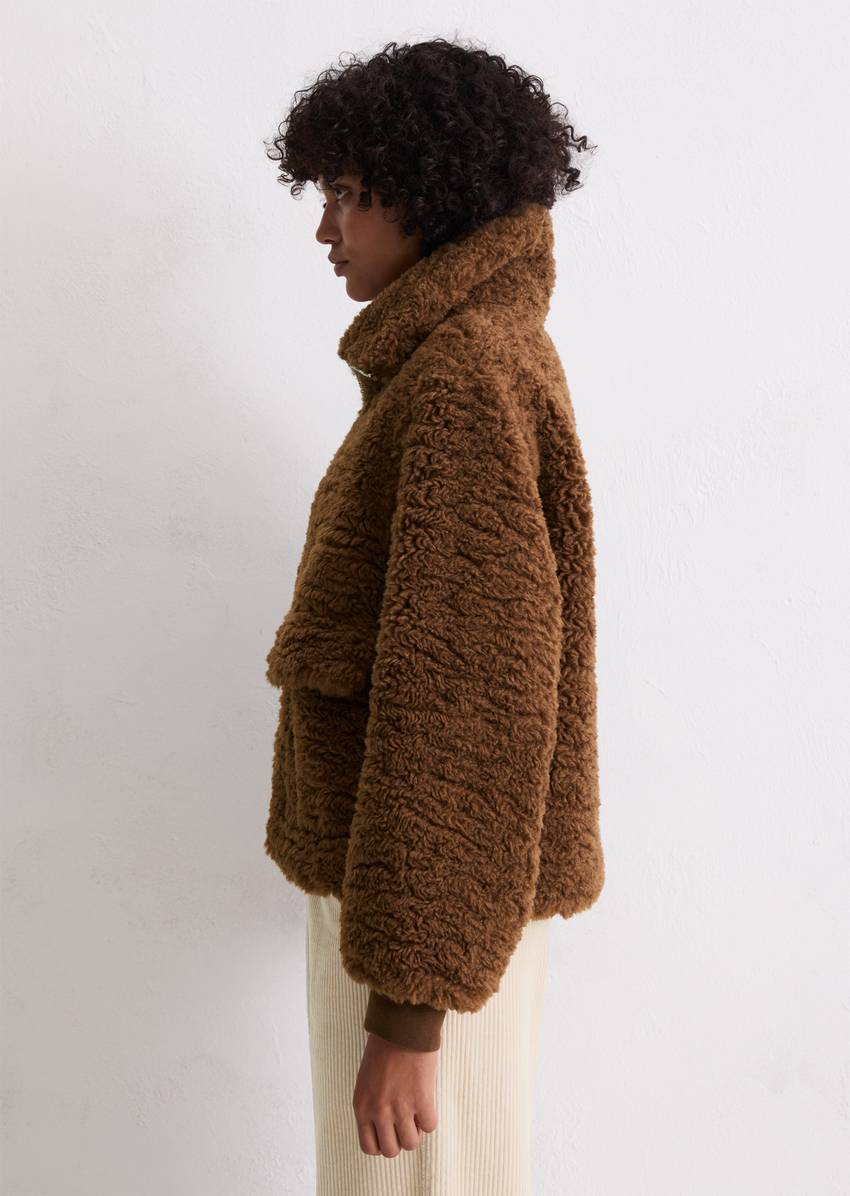 Teddy jacket regular made from recycled polyester