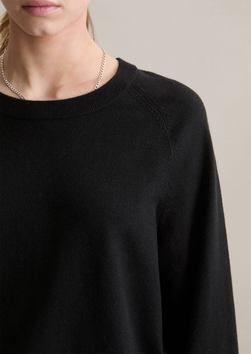 Knitted sweater regular made from soft cotton stretch