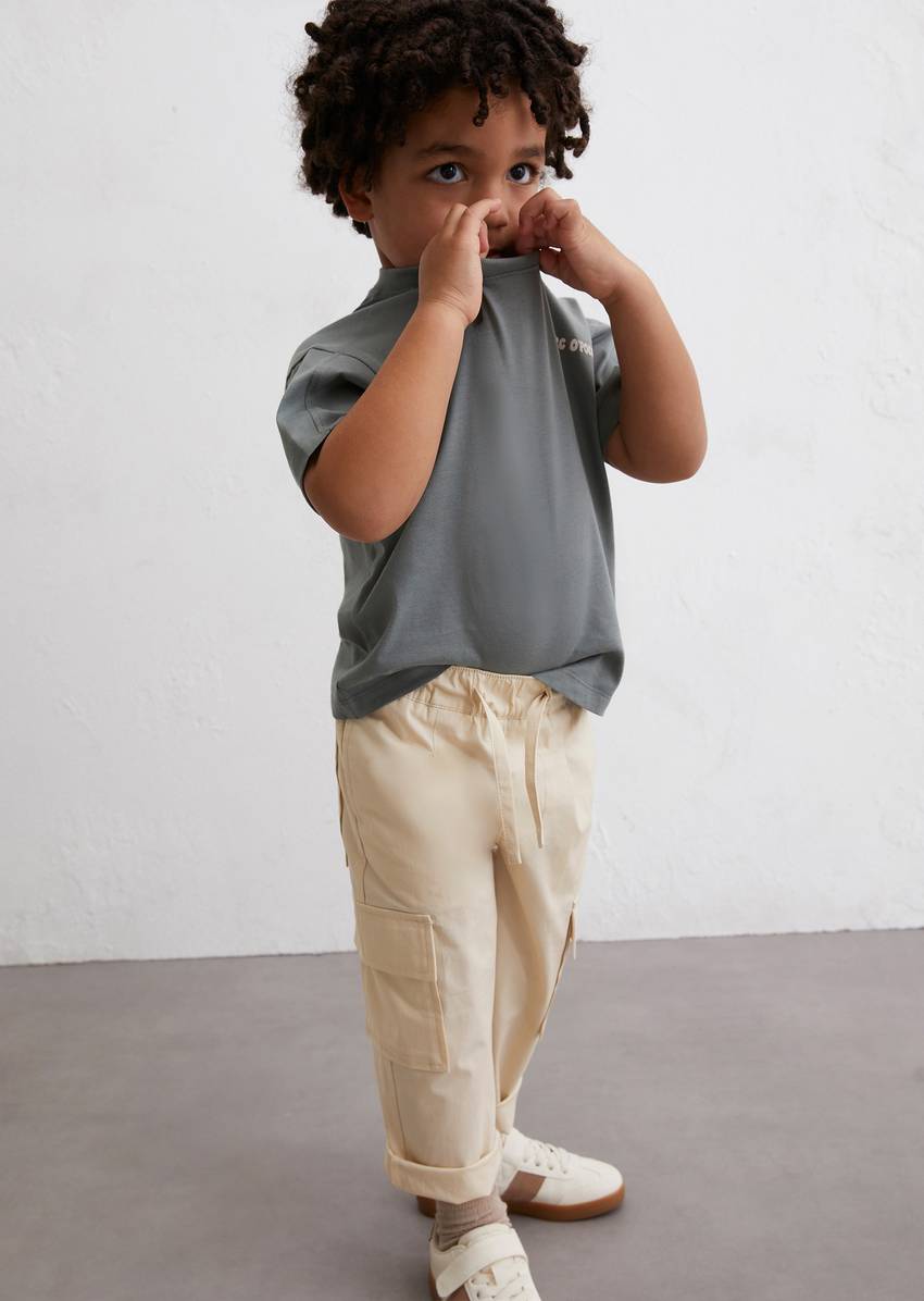 KIDS-BOYS cargo pants made from organic cotton poplin