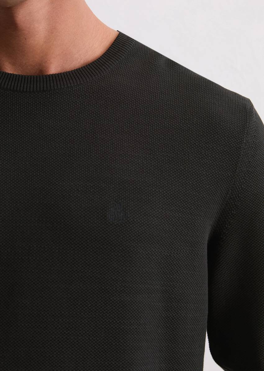 Sweater regular made from organic cotton piqué