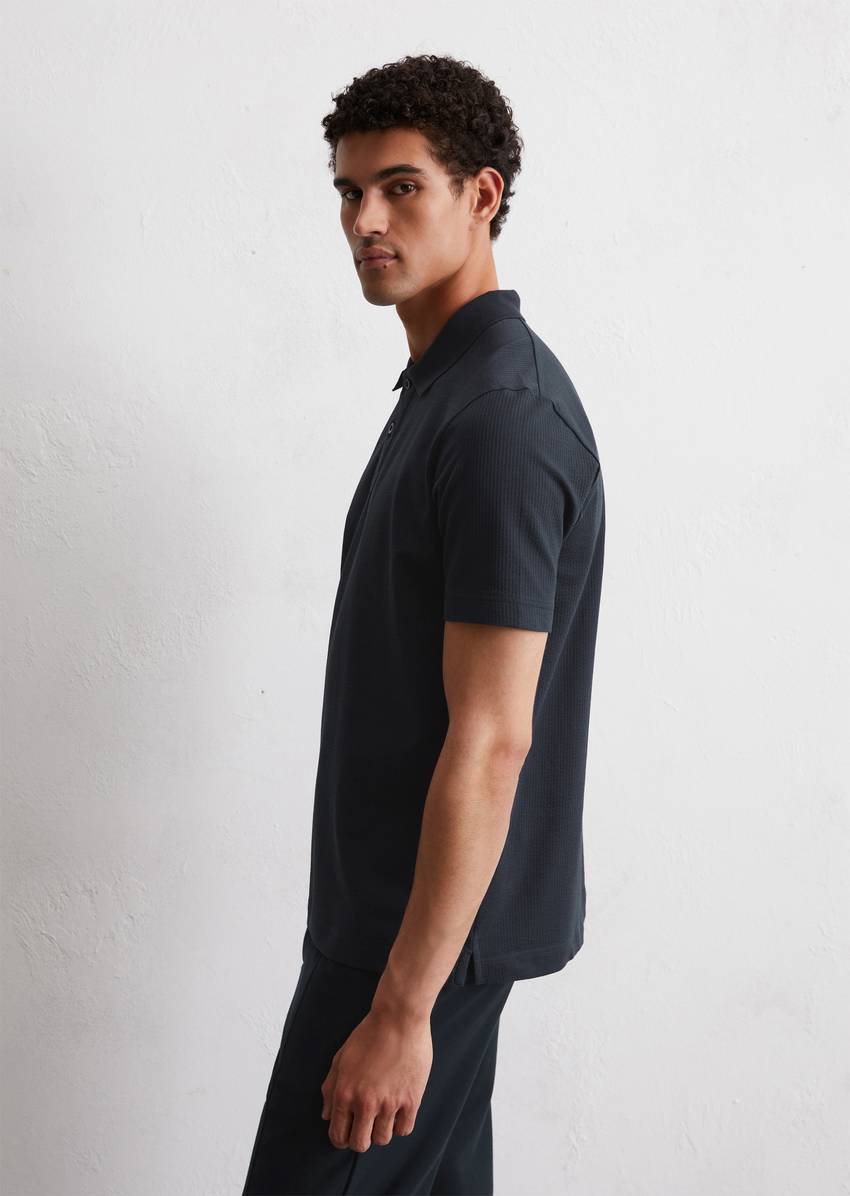 DfC polo shirt seersucker regular made from an organic cotton blend