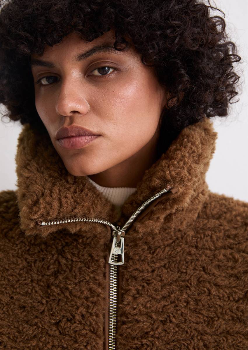 Teddy jacket regular made from recycled polyester