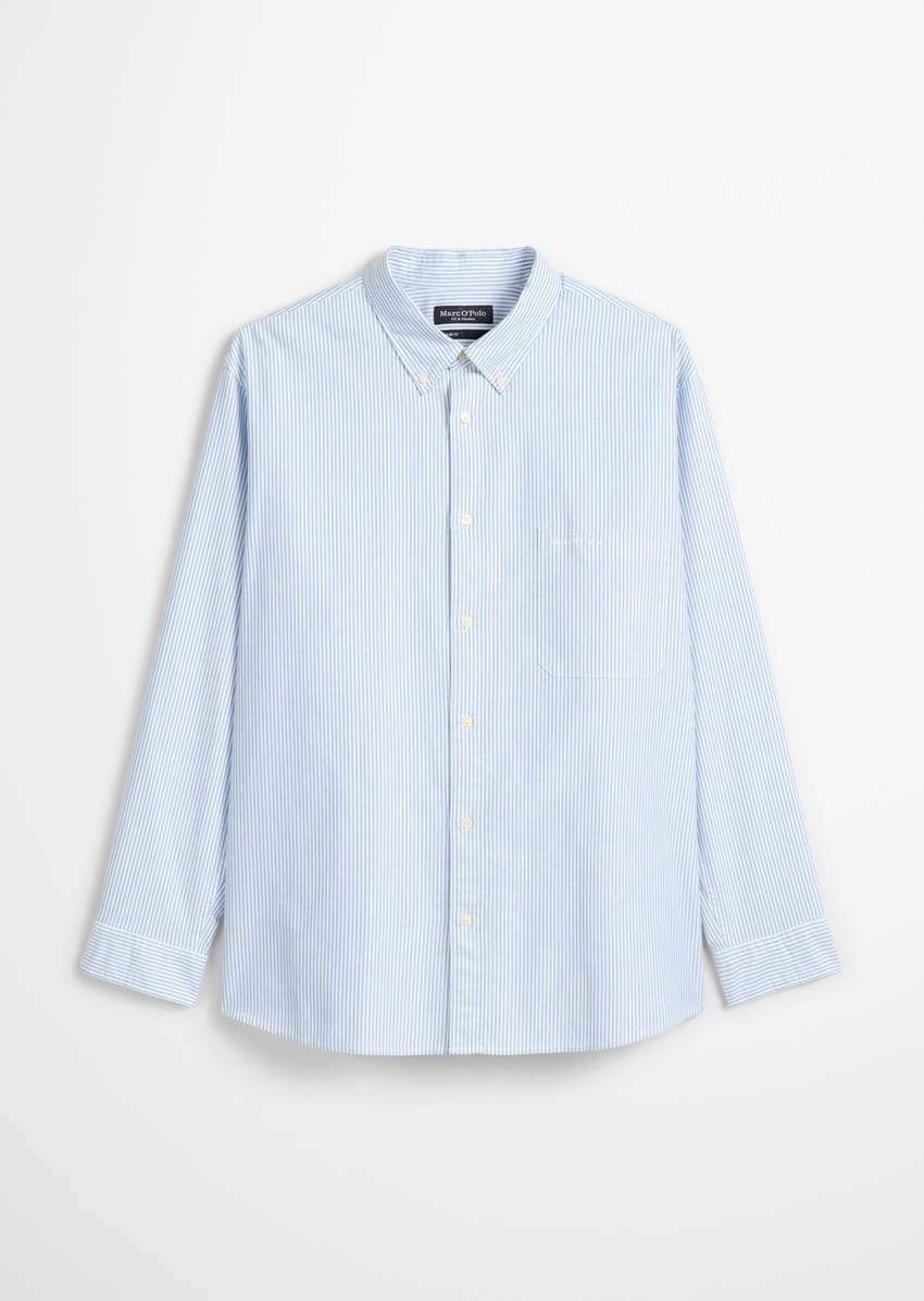 Regular shirt made from striped organic cotton fabric