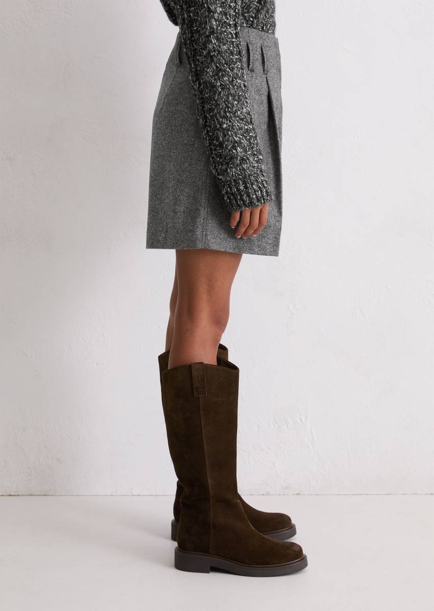 Tweed shorts regular made from a virgin wool mix