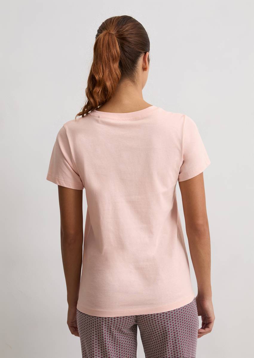 Short-sleeved lounge shirt made from organic cotton jersey