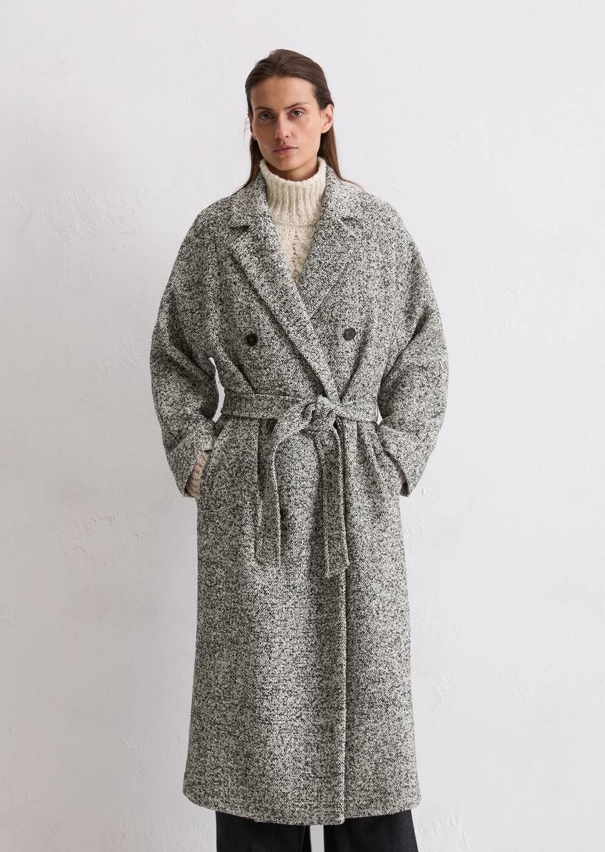 Bouclé wool coat relaxed made from a recycled wool-polyester mix