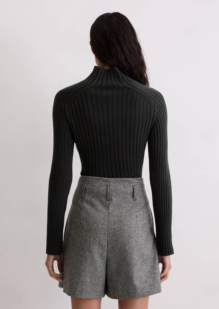 Turtleneck sweater slim made from heavy weight cotton