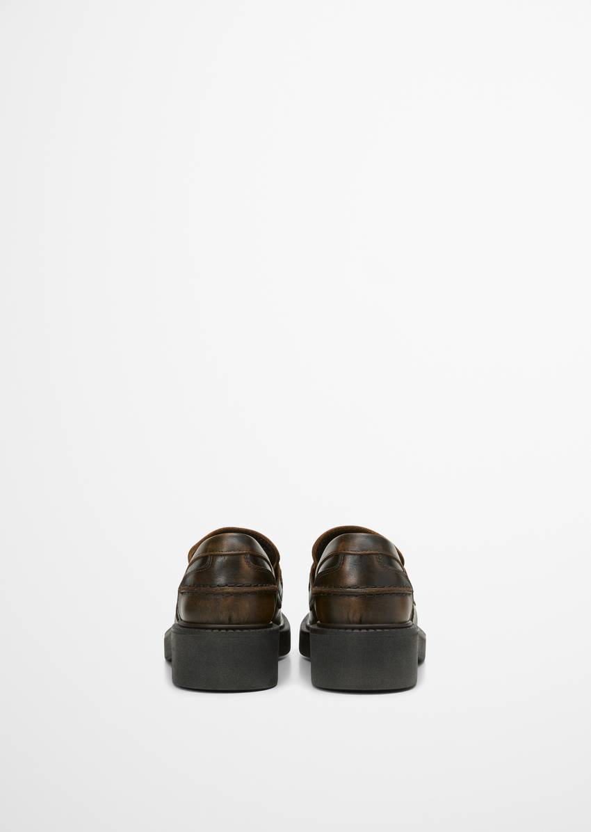 Penny loafer with logo coin