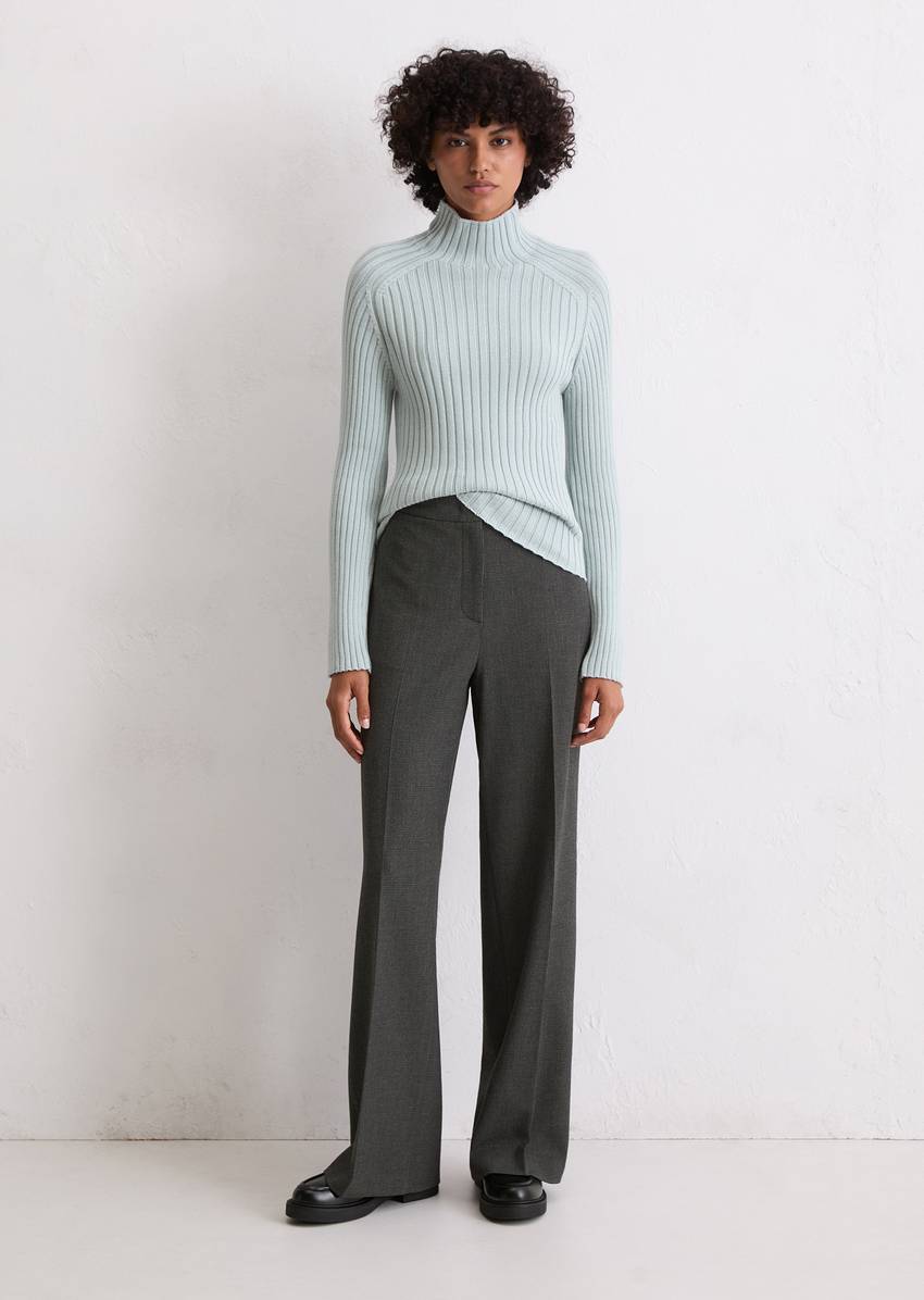 Turtleneck sweater slim made from heavy weight cotton