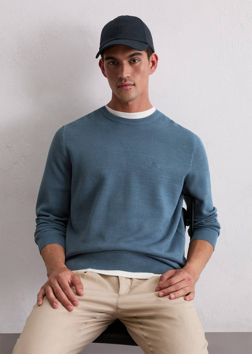 Sweater regular made from organic cotton piqué