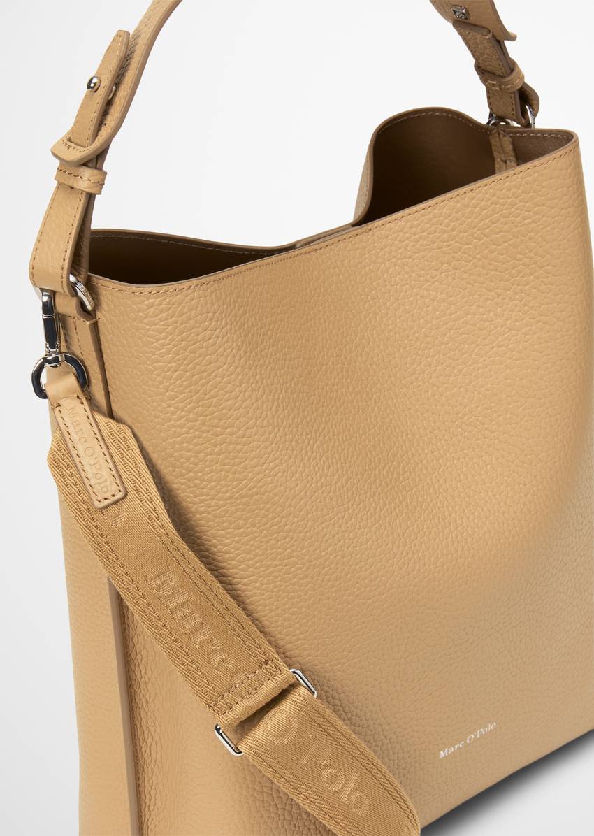 Hobo bag medium made from grained cowhide