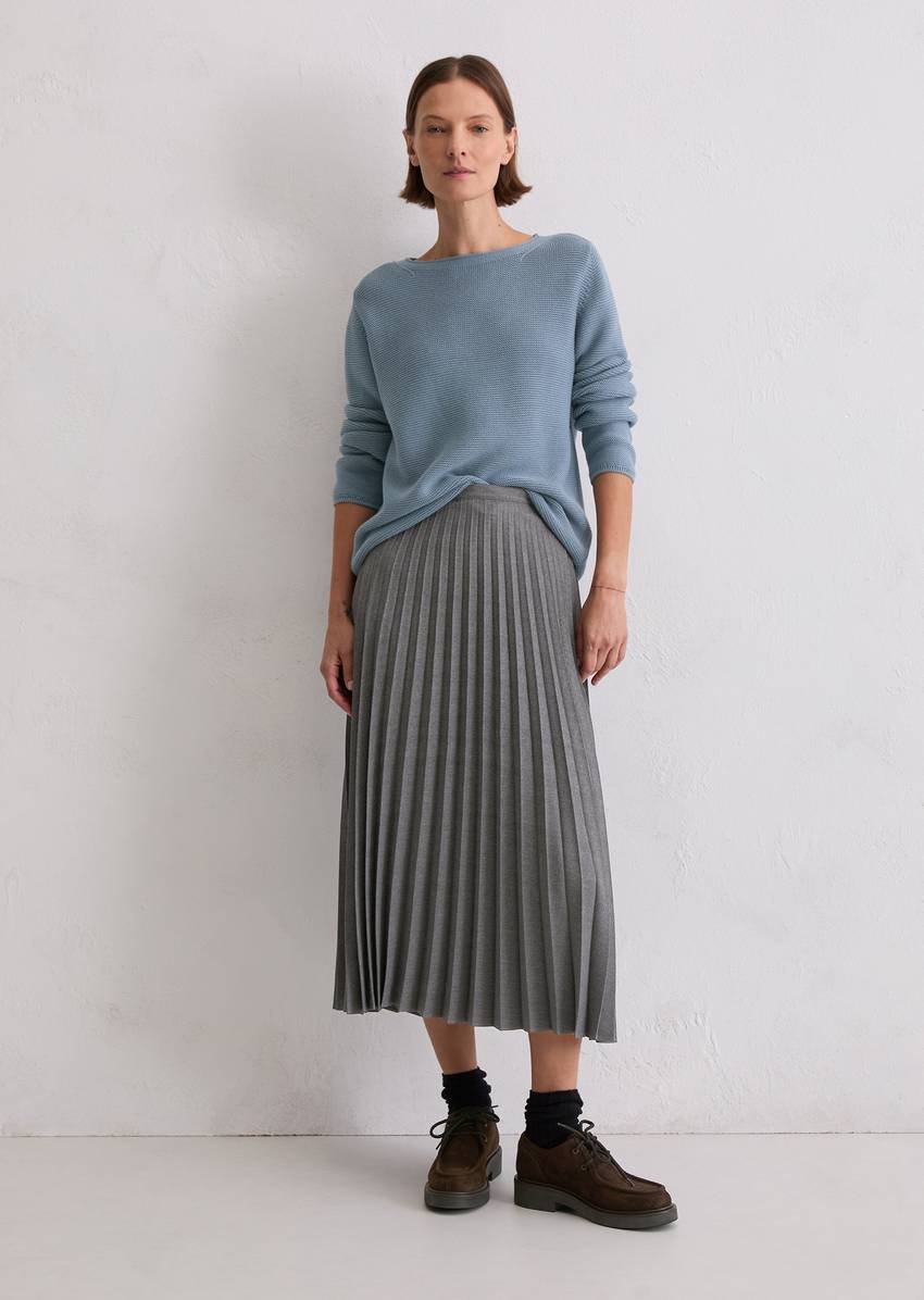 Knitted sweater regular made from organic cotton