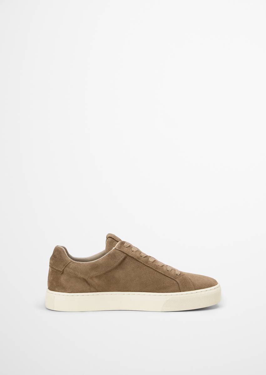 Cup sole sneaker made from soft suede
