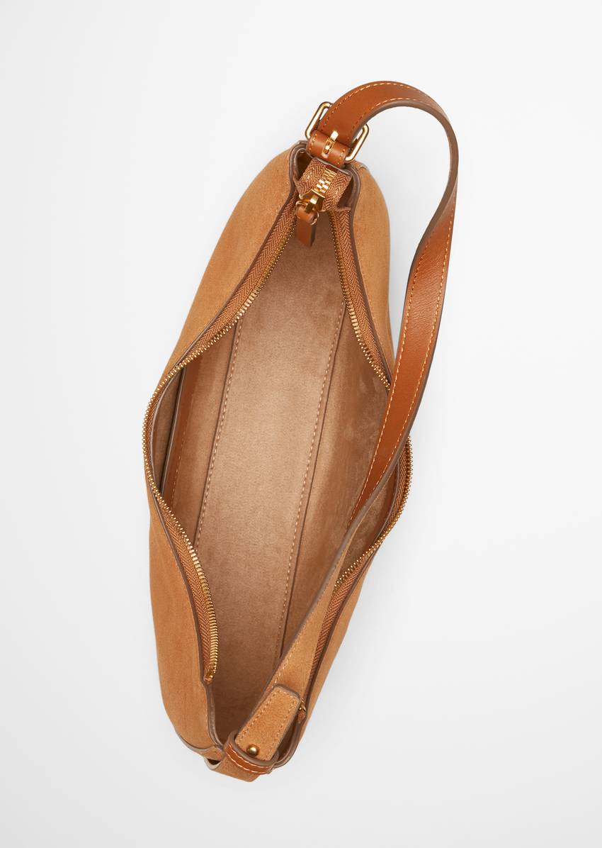 Crossbody bag small made from soft suede