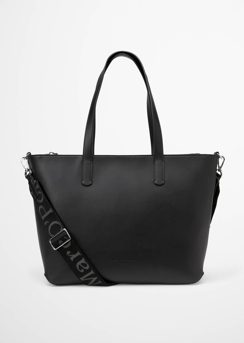 Shopper medium made from a leather alternative made from recycled polyester