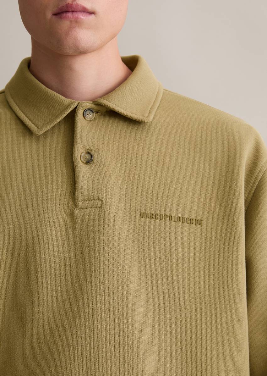 Polo sweatshirt relaxed made of heavy, structured quality