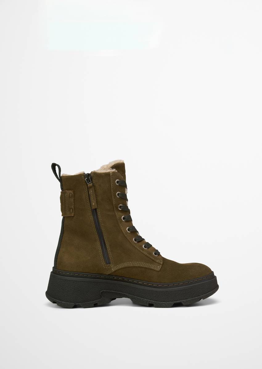 Lace-up boots model Elisa with inside zipper