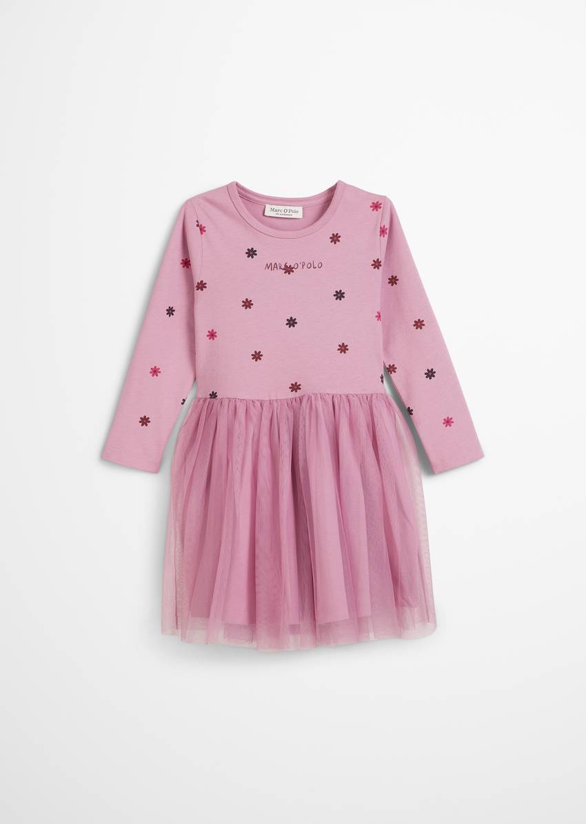 KIDS-GIRLS jersey dress with tulle overskirt