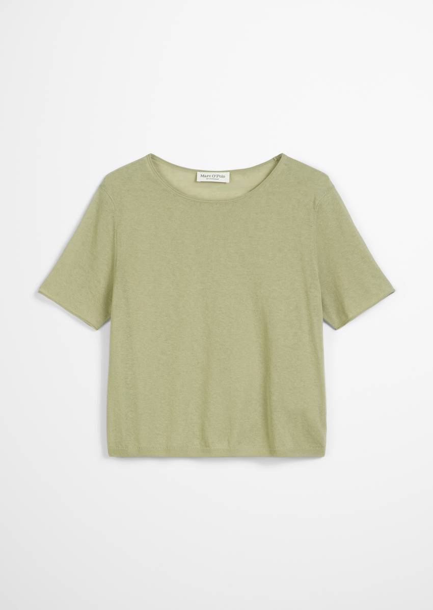 Short sleeve sweater loose made from an organic cotton blend