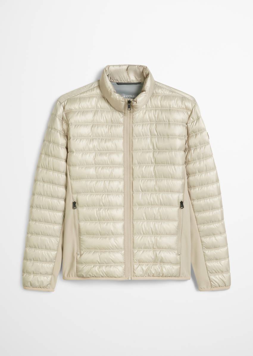 Quilted jacket regular with softshell inserts