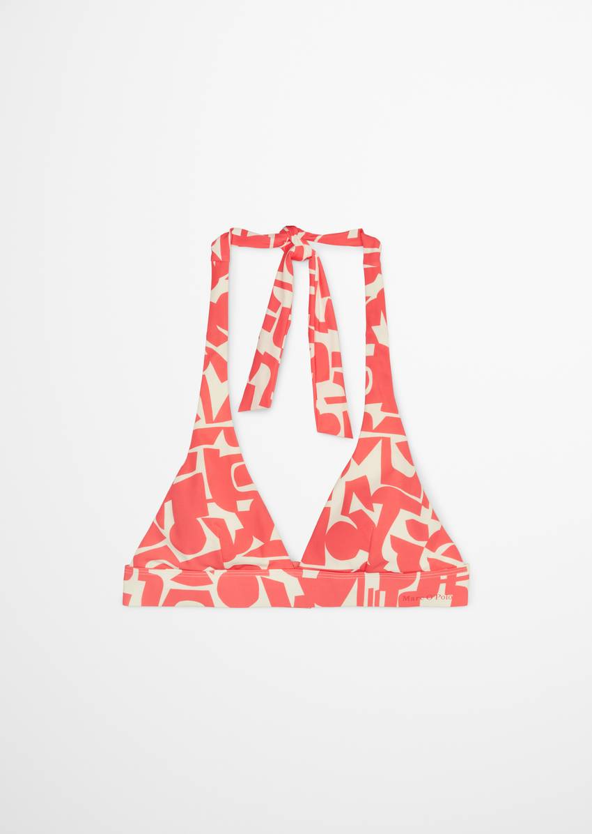 Halter neck bikini top made from recycled material