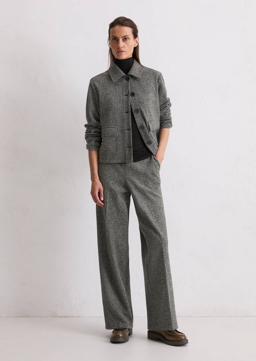 Tweed jersey jacket regular made from an organic cotton blend