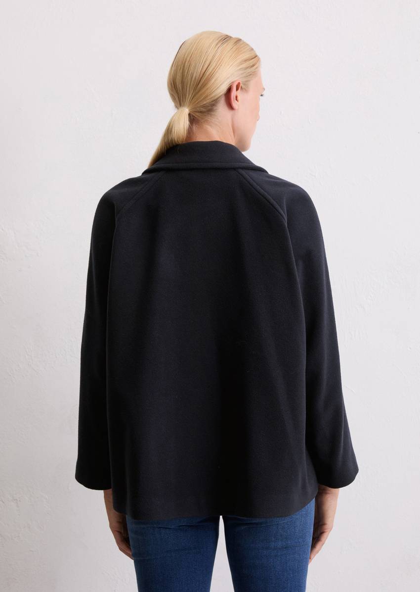 Cape jacket relaxed made from a wool mix
