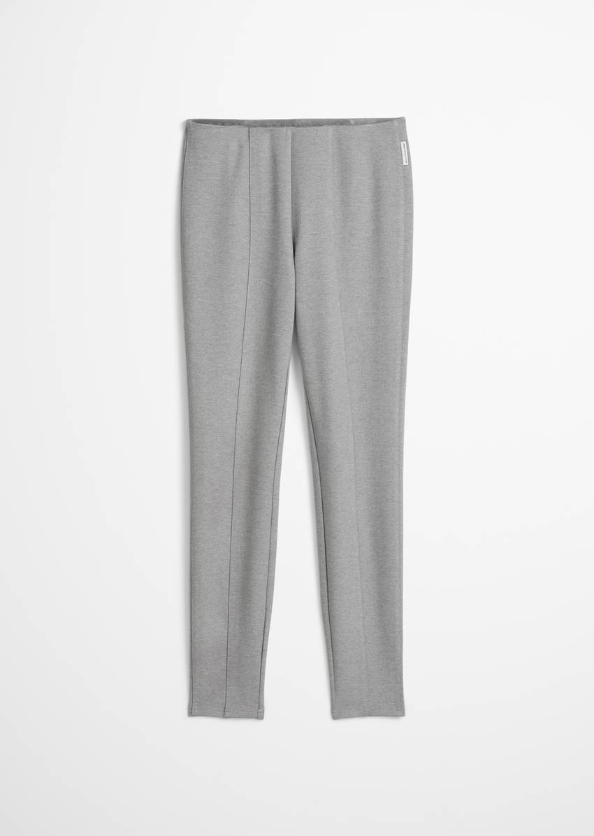 Jersey pants slim made from compact interlock