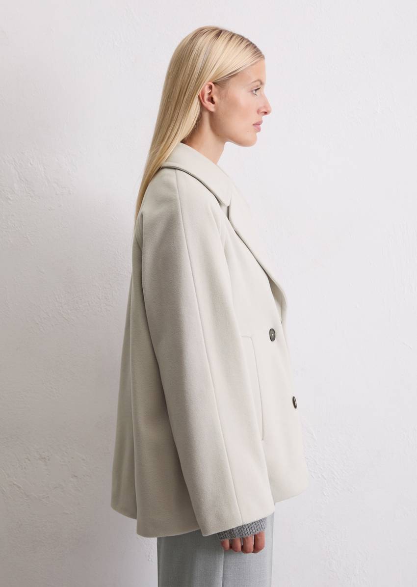 Cape jacket relaxed made from a wool mix
