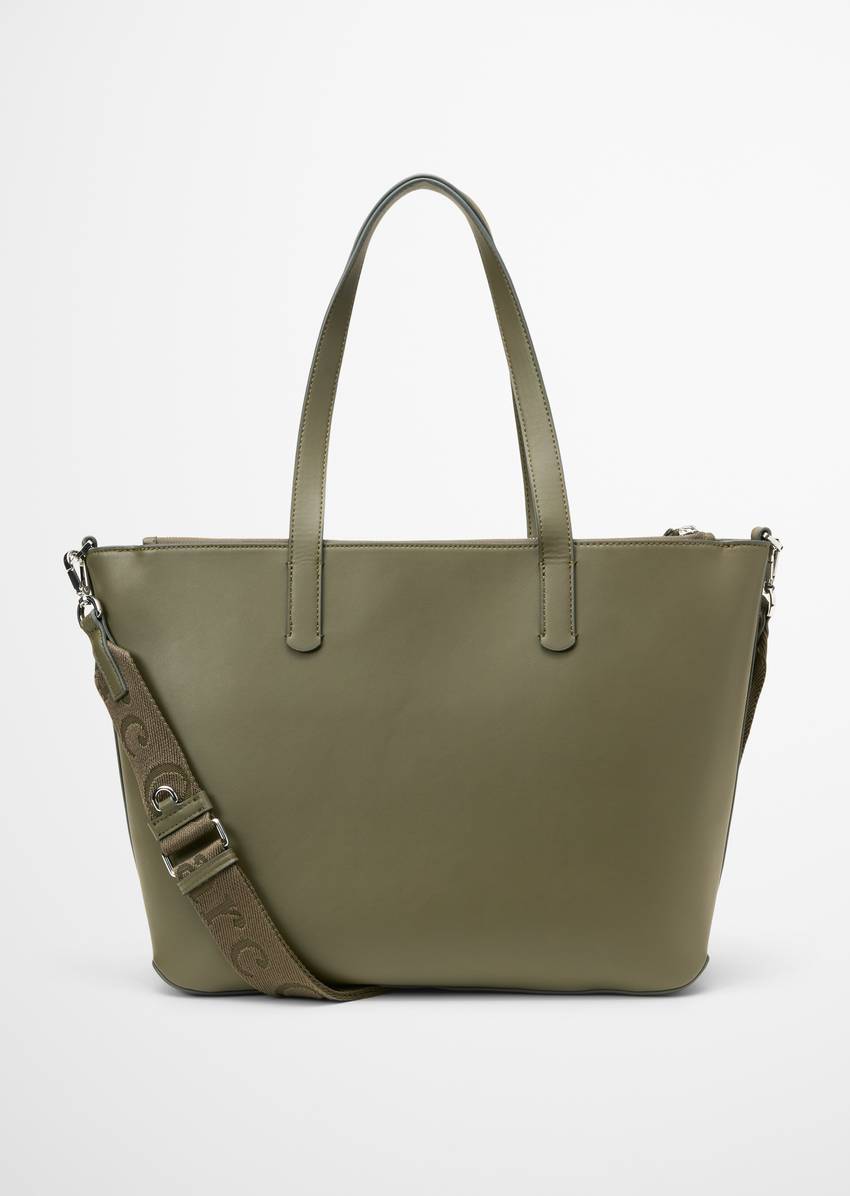 Shopper medium made from a leather alternative made from recycled polyester